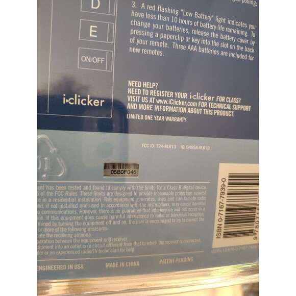 Brand New iClicker Remote Control for iClicker Classroom Response System - Picture 3 of 3
